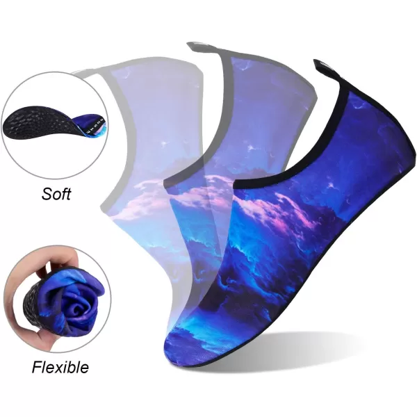 WateLves Water Shoes for Womens Mens Barefoot Quick-Dry Aqua Socks for Beach Swim Surf Yoga Exercise New Translucent Color Soles