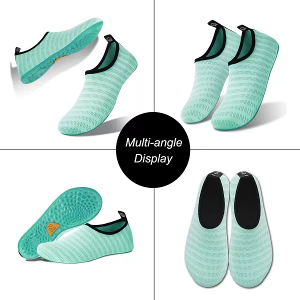 WateLves Water Shoes for Womens Mens Barefoot Quick-Dry Aqua Socks for Beach Swim Surf Yoga Exercise New Translucent Color Soles