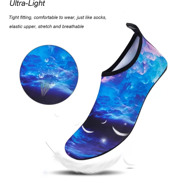 WateLves Water Shoes for Womens Mens Barefoot Quick-Dry Aqua Socks for Beach Swim Surf Yoga Exercise New Translucent Color Soles
