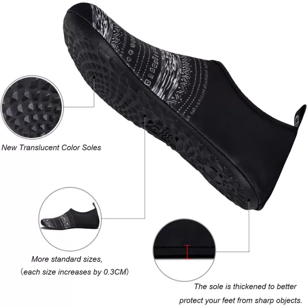 WateLves Water Shoes for Womens Mens Barefoot Quick-Dry Aqua Socks for Beach Swim Surf Yoga Exercise New Translucent Color Soles