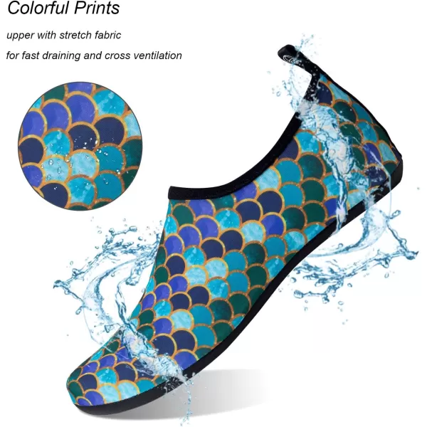WateLves Water Shoes for Womens Mens Barefoot Quick-Dry Aqua Socks for Beach Swim Surf Yoga Exercise New Translucent Color Soles