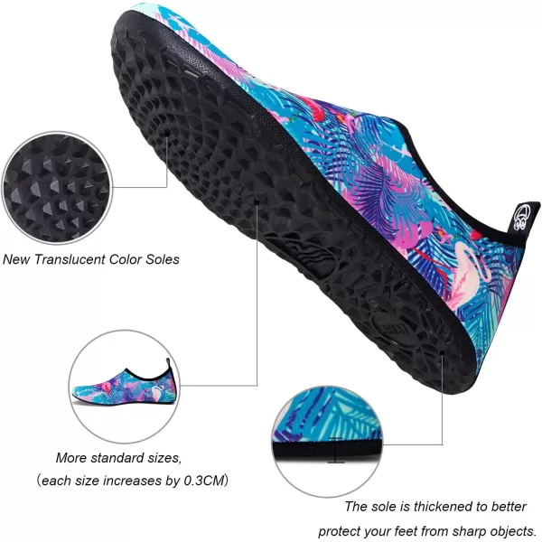 WateLves Water Shoes for Womens Mens Barefoot Quick-Dry Aqua Socks for Beach Swim Surf Yoga Exercise New Translucent Color Soles