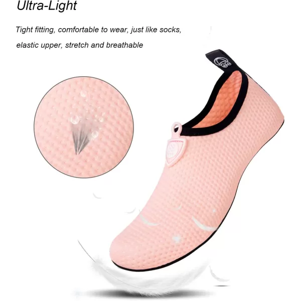 WateLves Water Shoes for Womens Mens Barefoot Quick-Dry Aqua Socks for Beach Swim Surf Yoga Exercise New Translucent Color Soles