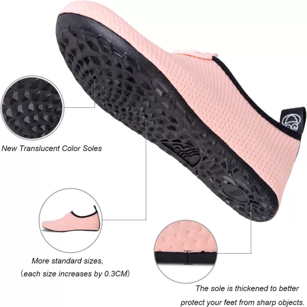 WateLves Water Shoes for Womens Mens Barefoot Quick-Dry Aqua Socks for Beach Swim Surf Yoga Exercise New Translucent Color Soles