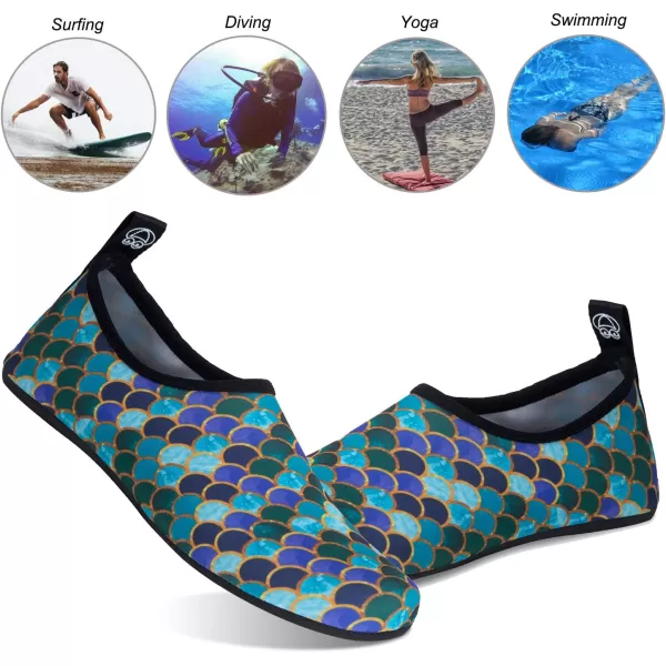 WateLves Water Shoes for Womens Mens Barefoot Quick-Dry Aqua Socks for Beach Swim Surf Yoga Exercise New Translucent Color Soles