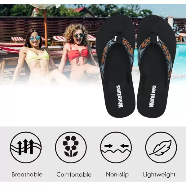 WateLves Womens-Flip-Flops-Thong-Sandals-Beach-Shoes Light and Comfortable for Vacation Walking-Bathroom-Pool