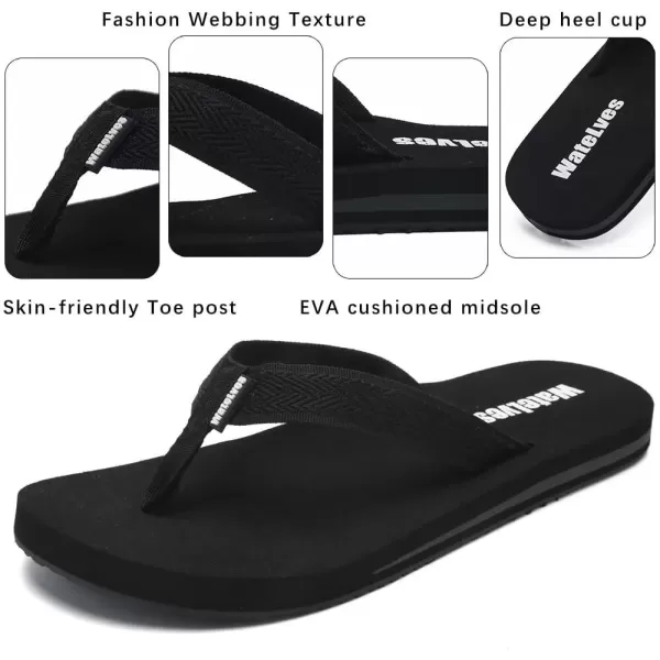 WateLves Womens-Flip-Flops-Thong-Sandals-Beach-Shoes Light and Comfortable for Vacation Walking-Bathroom-Pool