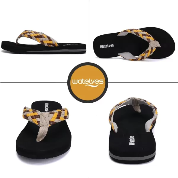 WateLves Womens-Flip-Flops-Thong-Sandals-Beach-Shoes Light and Comfortable for Vacation Walking-Bathroom-Pool