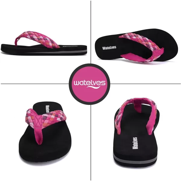 WateLves Womens-Flip-Flops-Thong-Sandals-Beach-Shoes Light and Comfortable for Vacation Walking-Bathroom-Pool