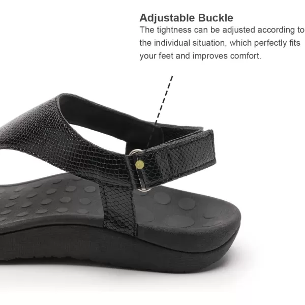 WateLves Womens-Thong-Sandals Adjustable Casual T-shaped Flip-flops with Arch-Support Comfortable beach-shoes Travel-Walking Indoor-Outdoor