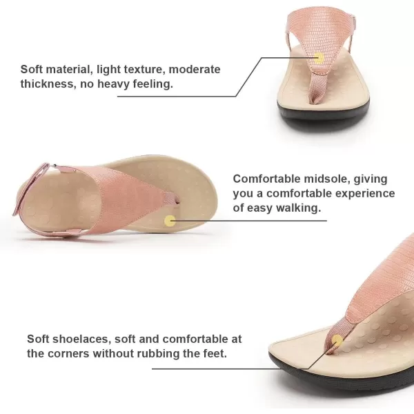 WateLves Womens-Thong-Sandals Adjustable Casual T-shaped Flip-flops with Arch-Support Comfortable beach-shoes Travel-Walking Indoor-Outdoor