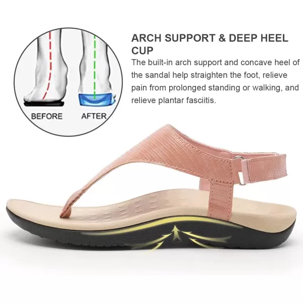 WateLves Womens-Thong-Sandals Adjustable Casual T-shaped Flip-flops with Arch-Support Comfortable beach-shoes Travel-Walking Indoor-Outdoor