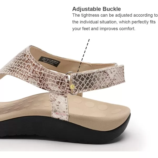 WateLves Womens-Thong-Sandals Adjustable Casual T-shaped Flip-flops with Arch-Support Comfortable beach-shoes Travel-Walking Indoor-Outdoor