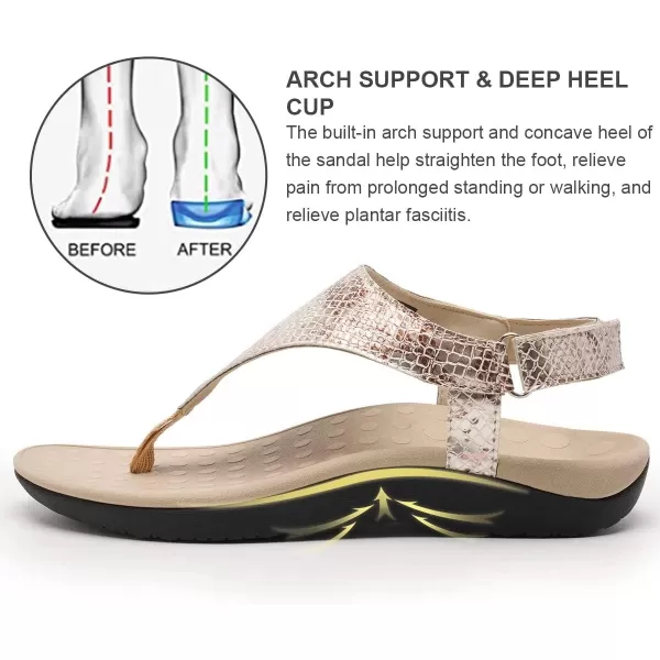 WateLves Womens-Thong-Sandals Adjustable Casual T-shaped Flip-flops with Arch-Support Comfortable beach-shoes Travel-Walking Indoor-Outdoor