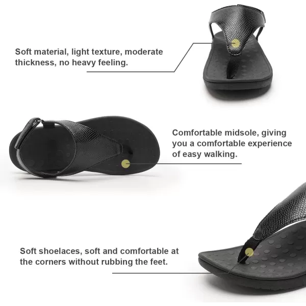 WateLves Womens-Thong-Sandals Adjustable Casual T-shaped Flip-flops with Arch-Support Comfortable beach-shoes Travel-Walking Indoor-Outdoor