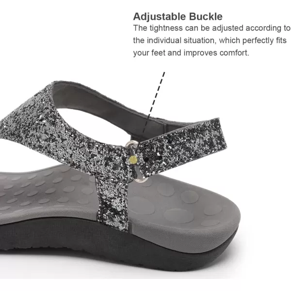WateLves Womens-Thong-Sandals Adjustable Casual T-shaped Flip-flops with Arch-Support Comfortable beach-shoes Travel-Walking Indoor-Outdoor