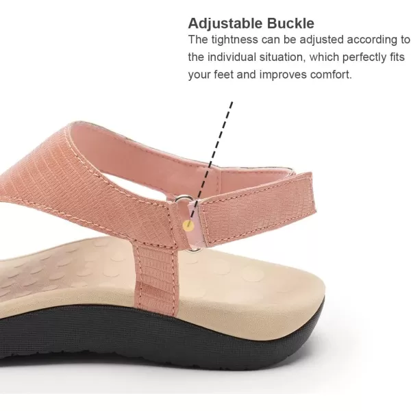 WateLves Womens-Thong-Sandals Adjustable Casual T-shaped Flip-flops with Arch-Support Comfortable beach-shoes Travel-Walking Indoor-Outdoor