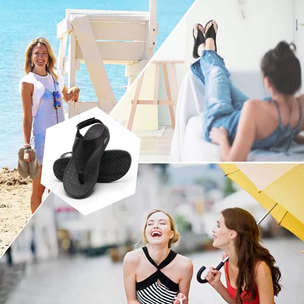 WateLves Womens-Thong-Sandals Adjustable Casual T-shaped Flip-flops with Arch-Support Comfortable beach-shoes Travel-Walking Indoor-Outdoor