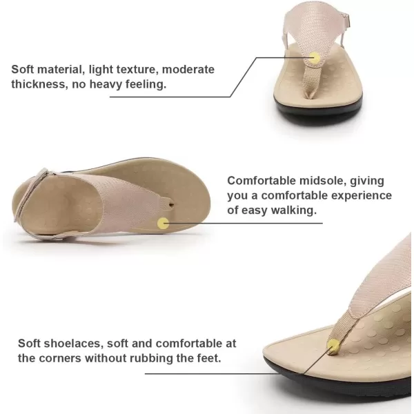 WateLves Womens-Thong-Sandals Adjustable Casual T-shaped Flip-flops with Arch-Support Comfortable beach-shoes Travel-Walking Indoor-Outdoor