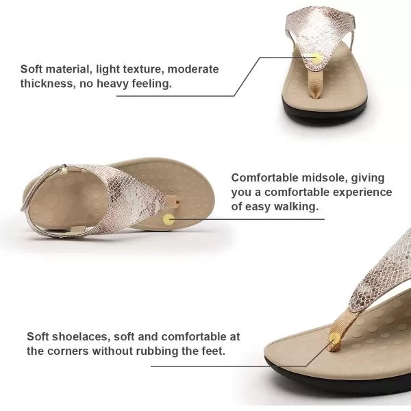 WateLves Womens-Thong-Sandals Adjustable Casual T-shaped Flip-flops with Arch-Support Comfortable beach-shoes Travel-Walking Indoor-Outdoor