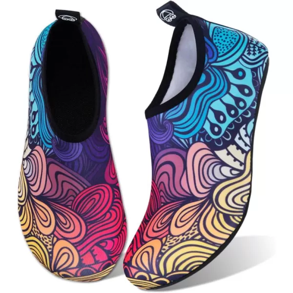 WateLves Water Shoes for Womens Mens Barefoot Quick-Dry Aqua Socks for Beach Swim Surf Yoga Exercise New Translucent Color Soles