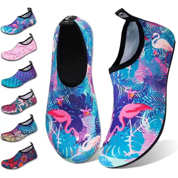 WateLves Water Shoes for Womens Mens Barefoot Quick-Dry Aqua Socks for Beach Swim Surf Yoga Exercise New Translucent Color Soles