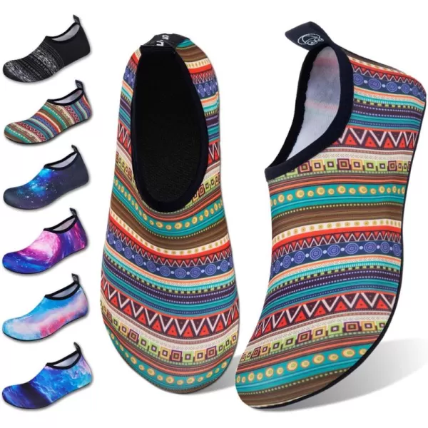 WateLves Water Shoes for Womens Mens Barefoot Quick-Dry Aqua Socks for Beach Swim Surf Yoga Exercise New Translucent Color Soles