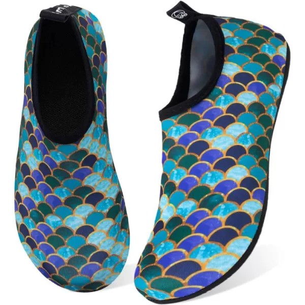 WateLves Water Shoes for Womens Mens Barefoot Quick-Dry Aqua Socks for Beach Swim Surf Yoga Exercise New Translucent Color Soles