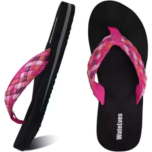 WateLves Womens-Flip-Flops-Thong-Sandals-Beach-Shoes Light and Comfortable for Vacation Walking-Bathroom-Pool