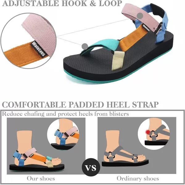 WateLves Womens-Sport-Sandals Outdoor-Hiking-with-Arch-Support Comfortable Webbing-Water-Athletic Beach-Shoes for Travel-Walking-Trekking-Camping