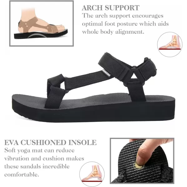 WateLves Womens-Sport-Sandals Outdoor-Hiking-with-Arch-Support Comfortable Webbing-Water-Athletic Beach-Shoes for Travel-Walking-Trekking-Camping