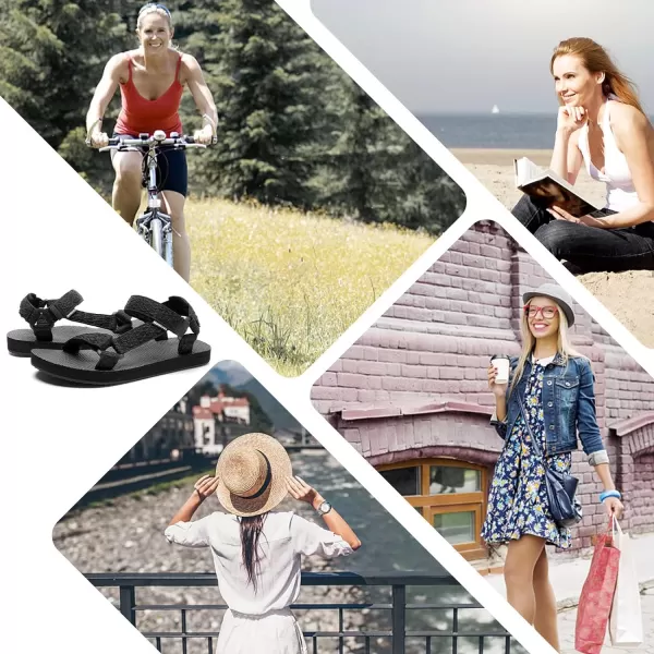 WateLves Womens-Sport-Sandals Outdoor-Hiking-with-Arch-Support Comfortable Webbing-Water-Athletic Beach-Shoes for Travel-Walking-Trekking-Camping
