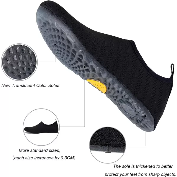 WateLves Water Shoes for Womens Mens Barefoot Quick-Dry Aqua Socks for Beach Swim Surf Yoga Exercise New Translucent Color Soles