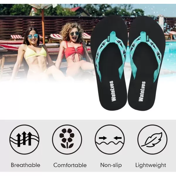 WateLves Womens-Flip-Flops-Thong-Sandals-Beach-Shoes Light and Comfortable for Vacation Walking-Bathroom-Pool