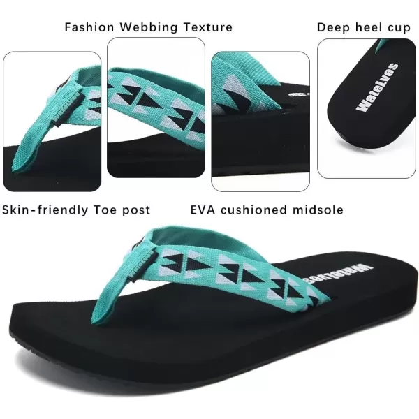 WateLves Womens-Flip-Flops-Thong-Sandals-Beach-Shoes Light and Comfortable for Vacation Walking-Bathroom-Pool