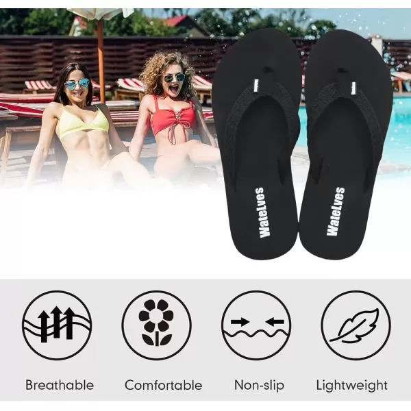 WateLves Womens-Flip-Flops-Thong-Sandals-Beach-Shoes Light and Comfortable for Vacation Walking-Bathroom-Pool