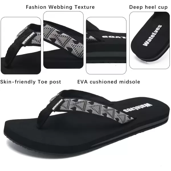 WateLves Womens-Flip-Flops-Thong-Sandals-Beach-Shoes Light and Comfortable for Vacation Walking-Bathroom-Pool