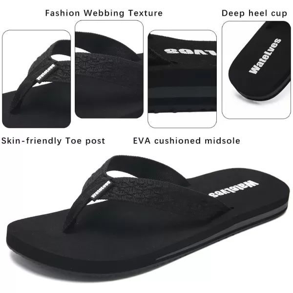 WateLves Womens-Flip-Flops-Thong-Sandals-Beach-Shoes Light and Comfortable for Vacation Walking-Bathroom-Pool