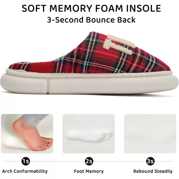 imageWateLves Womens Pillow Warm Memory Foam Slippers Comfortable Cute House Shoes Lightweight Fuzzy Christmas SlippersChristmas Red