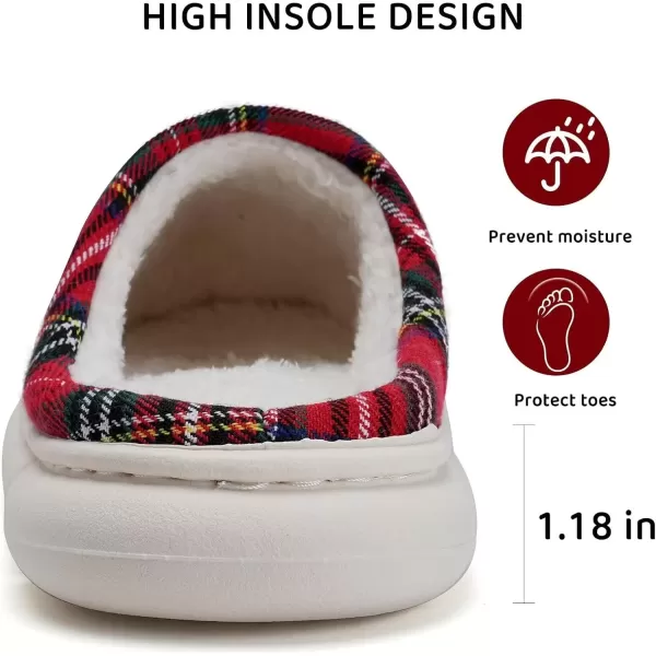 imageWateLves Womens Pillow Warm Memory Foam Slippers Comfortable Cute House Shoes Lightweight Fuzzy Christmas SlippersChristmas Red