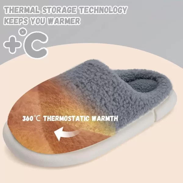 imageWateLves Womens Pillow Warm Memory Foam Slippers Comfortable Cute House Shoes Lightweight Fuzzy Christmas SlippersCustomizationclassic Grey