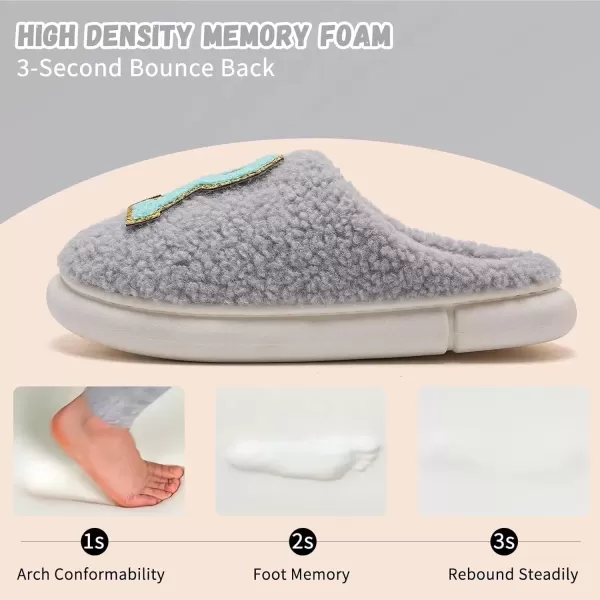 imageWateLves Womens Pillow Warm Memory Foam Slippers Comfortable Cute House Shoes Lightweight Fuzzy Christmas SlippersCustomizationclassic Grey