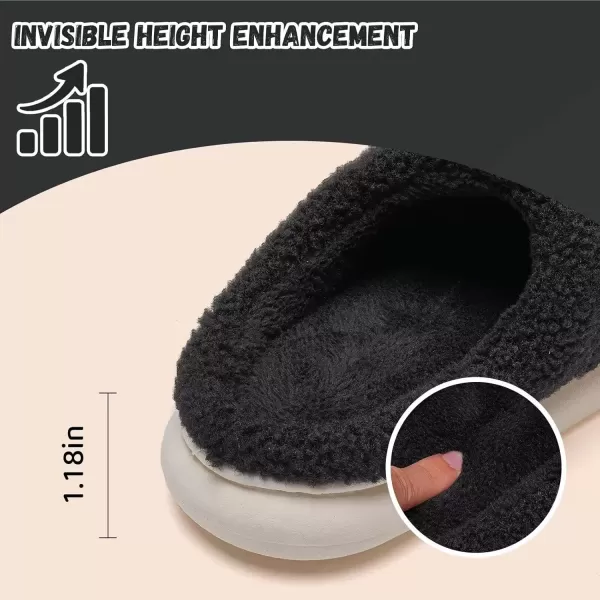 imageWateLves Womens Pillow Warm Memory Foam Slippers Comfortable Cute House Shoes Lightweight Fuzzy Christmas SlippersCustomizationhalloween Black