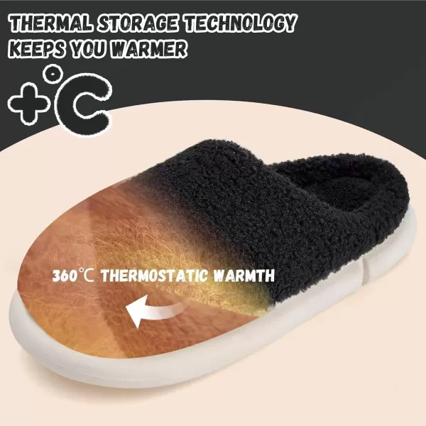 imageWateLves Womens Pillow Warm Memory Foam Slippers Comfortable Cute House Shoes Lightweight Fuzzy Christmas SlippersCustomizationhalloween Black