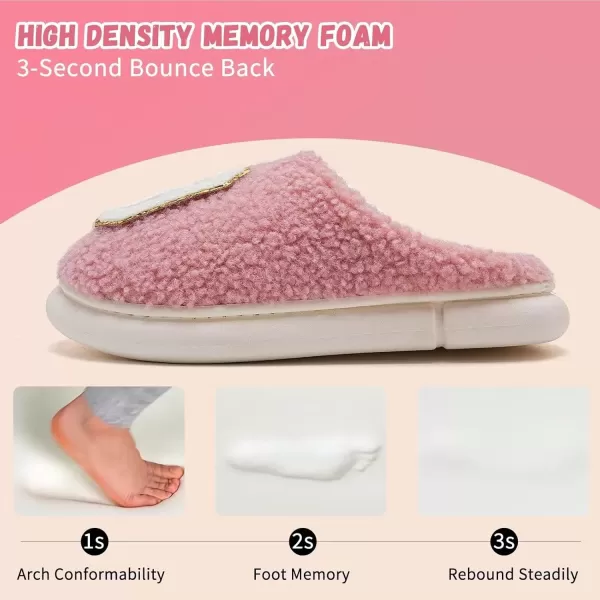 imageWateLves Womens Pillow Warm Memory Foam Slippers Comfortable Cute House Shoes Lightweight Fuzzy Christmas SlippersCustomizationstrawberry Powder