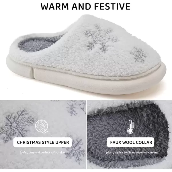 imageWateLves Womens Pillow Warm Memory Foam Slippers Comfortable Cute House Shoes Lightweight Fuzzy Christmas SlippersHalloween Snow