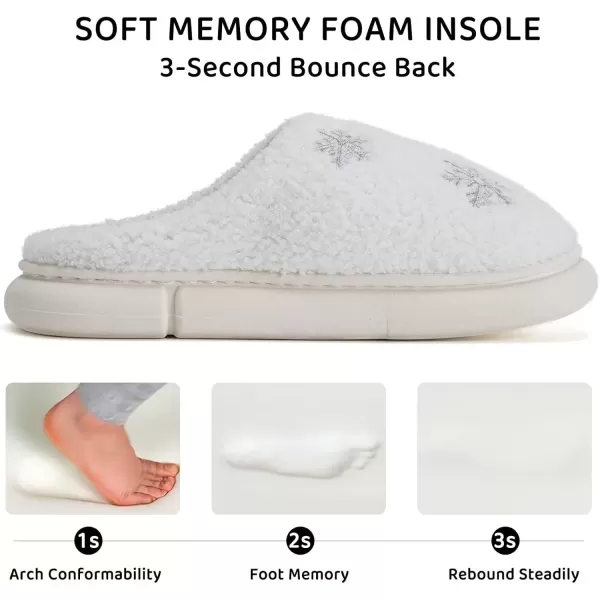 imageWateLves Womens Pillow Warm Memory Foam Slippers Comfortable Cute House Shoes Lightweight Fuzzy Christmas SlippersHalloween Snow