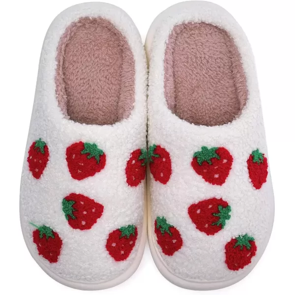 imageWateLves Womens Pillow Warm Memory Foam Slippers Comfortable Cute House Shoes Lightweight Fuzzy Christmas SlippersStrawberry