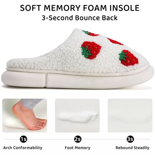 imageWateLves Womens Pillow Warm Memory Foam Slippers Comfortable Cute House Shoes Lightweight Fuzzy Christmas SlippersStrawberry