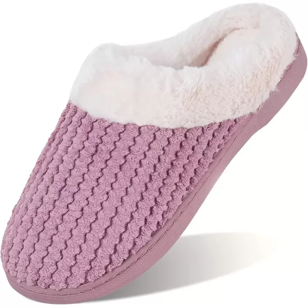 imageWateLves Womens Memory Foam Slippers Comfort WoolLike Plush Fleece Lined House Shoes for Indoor ampamp OutdoorBean Powder